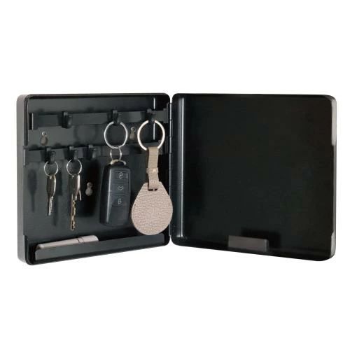 Rakuten - 【送料無料】カール事務器 マグネットキーハンガー ボックス型 可動フック 鍵 小物収納 スチール製 ブラック 6個吊 KH-002-K