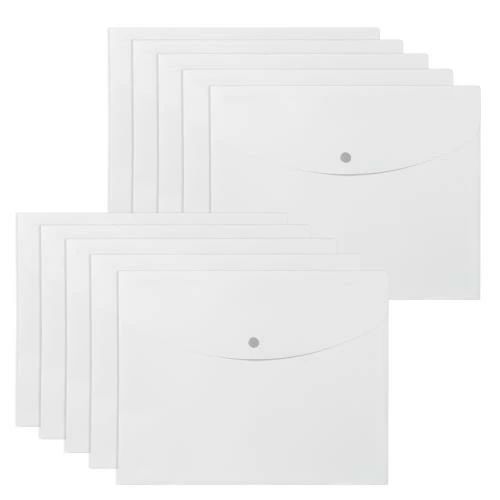 Rakuten - 【送料無料】プラス ファイル ポケット付 エンベロープ マチ付 A4 横 ホワイト 10冊 FL-121CH 88-573×10