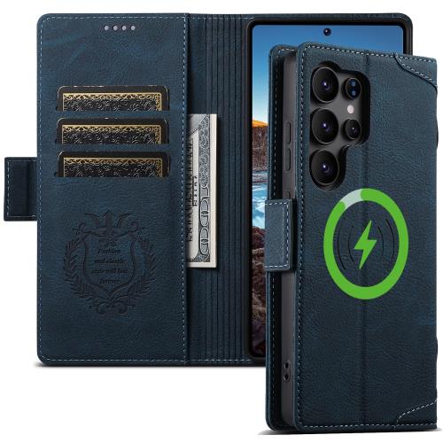 Rakuten - 【送料無料】JCGOOD Samsung Galaxy S24 Ultra ケース カバー 手帳型 MagSafe対応 本革レザー カード収納 財布型 マグネット式 スタンド