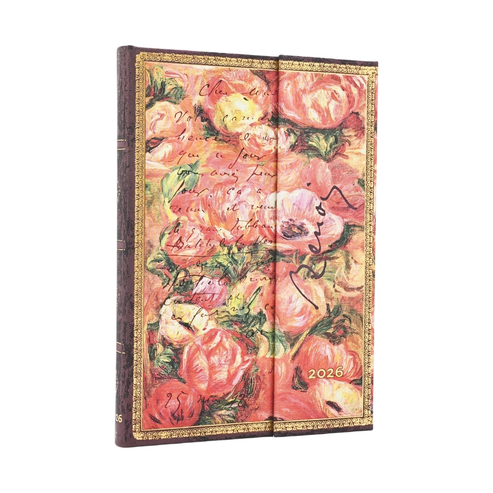 Paperblanks/ペーパーブランクス 2026年度 英語版ダイアリー ハードカバー Renoir, Letter to Morisot (1892) ミディ DE076