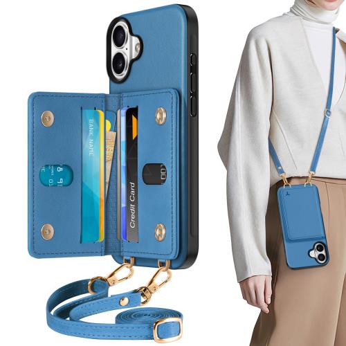 Rakuten - 【送料無料】TUCCH iPhone 16Plus 対応 ケース 背面手帳型 ショルダー ストラップ付き アイフォーン16プラスケース PUレザー [RFIDブロ