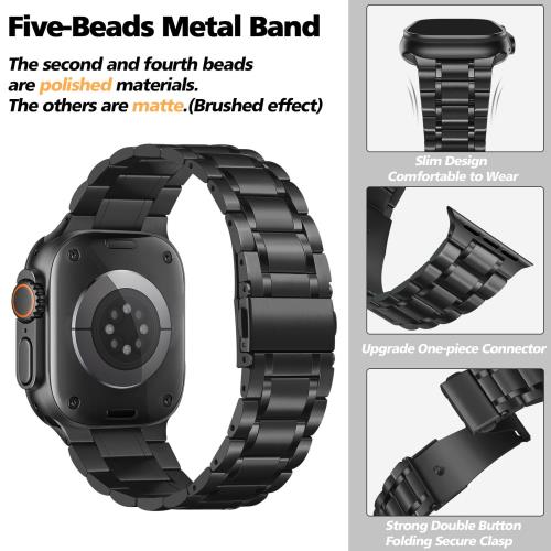 Conductドライバー 楽天市場店の【送料無料】メタル Band コンパチブル Apple Watch バンド 49mm 46mm （シリーズ 10） 45mm 44mm 42mm（シリーズ 3/2/1） ス｜アングル2