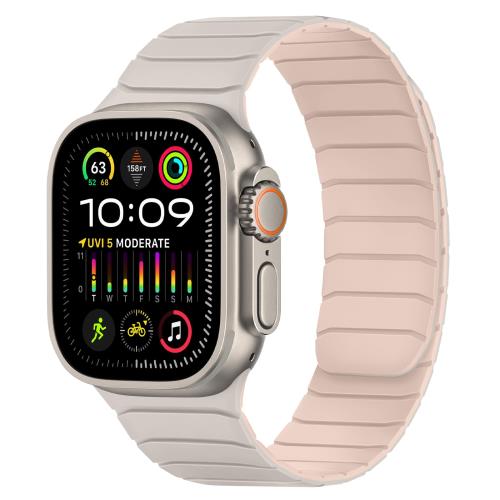 Rakuten - 【送料無料】磁気 コンパチブル Apple Watch バンド 49mm 46mm 45mm 44mm 42mm ソフトシリコン交換用ループリストバンド ンパチブル ア