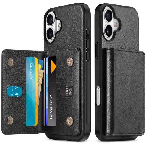 Rakuten - 【送料無料】TUCCH iPhone16Plus 対応 ケース 背面 手帳型 アイフォーン16プラスケース PUレザー [RFIDブロッキング] 6つポケット 取り