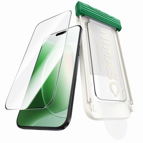 Rakuten - 【送料無料】「バリ楽Roller」NIMASO ガラスフィルム iPhone Air用 スライドローラー式 強化ガラス 3D曲面エッジ加工 全面保護 黒縁あり