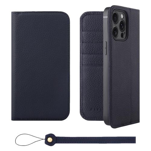 Rakuten - 【送料無料】HANATORA iPhone15ProMax ケース 手帳型 本革 スマホケース スマホ スタンド ストラップ 付き シュリンクカーフレザー ギフ
