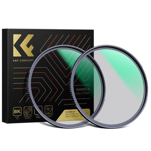 Rakuten - 【送料無料】KF Concept 55mm ブラックミスト1/4+1/8フィルターセット ソフト描写 コントラスト調整用 レンズフィルター 超薄枠 撥水 光