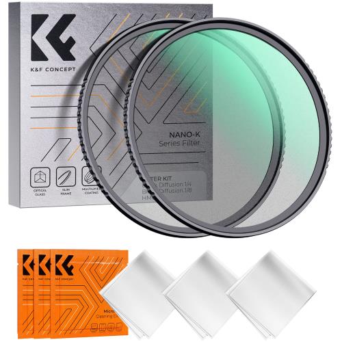 Rakuten - 【送料無料】KF Concept 82mm ブラックミスト 1/4+1/8 フィルターセット ソフト効果 コントラスト調整用 ソフト描写用フィルター 両面18