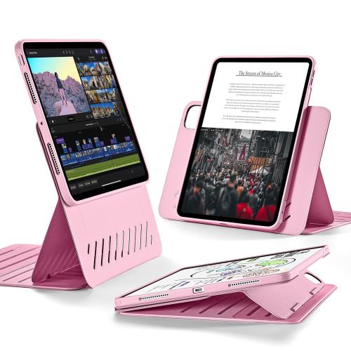 【送料無料】ESR iPad Pro 11インチ ケース M4 (2024、第5世代)専用 取外し可能なマグネットカバー付き回転式ケース 縦向き/横向きスタ