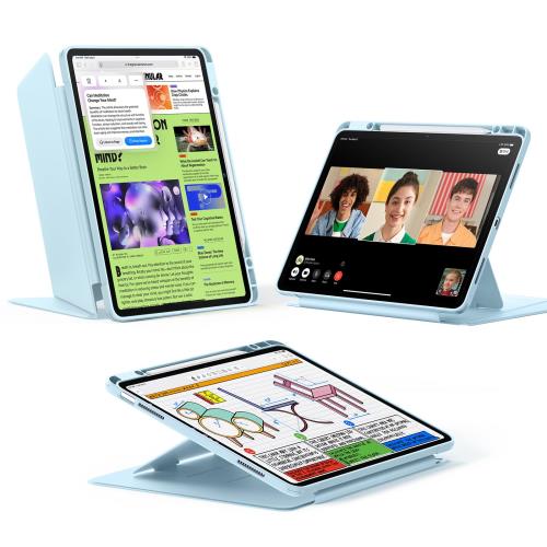 【送料無料】ESR iPad Air 13インチ ケース (M3/M2、2025/2024) ペン収納 縦横スタンド対応 マルチアングルケース 耐衝撃 安定設計 Flip