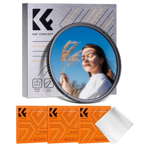 Rakuten - KF Concept 52mm 1/4ブラックミストCPLフィルター 多機能フィルター 2in1 一枚二役 ソフト効果+偏光効果 18層ナノコーティング 偏光フィ
