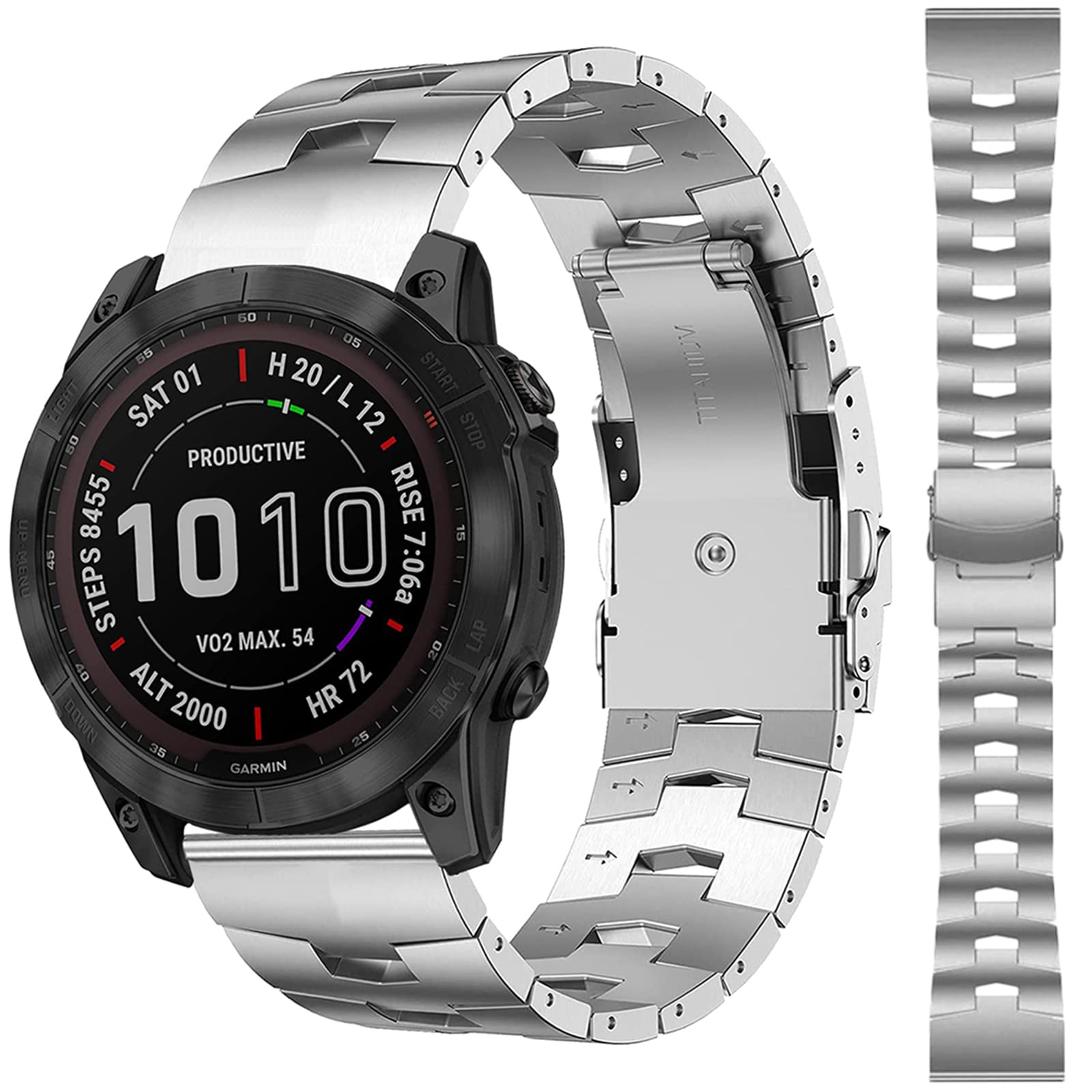 金属高級バンド 対応Garmin TACTIX 7/ DELTA/Enduro/Garmin Enduro2/Garmin Fenix 7X/6x pro/6x/5x/5x plus 26mm金属高級バ