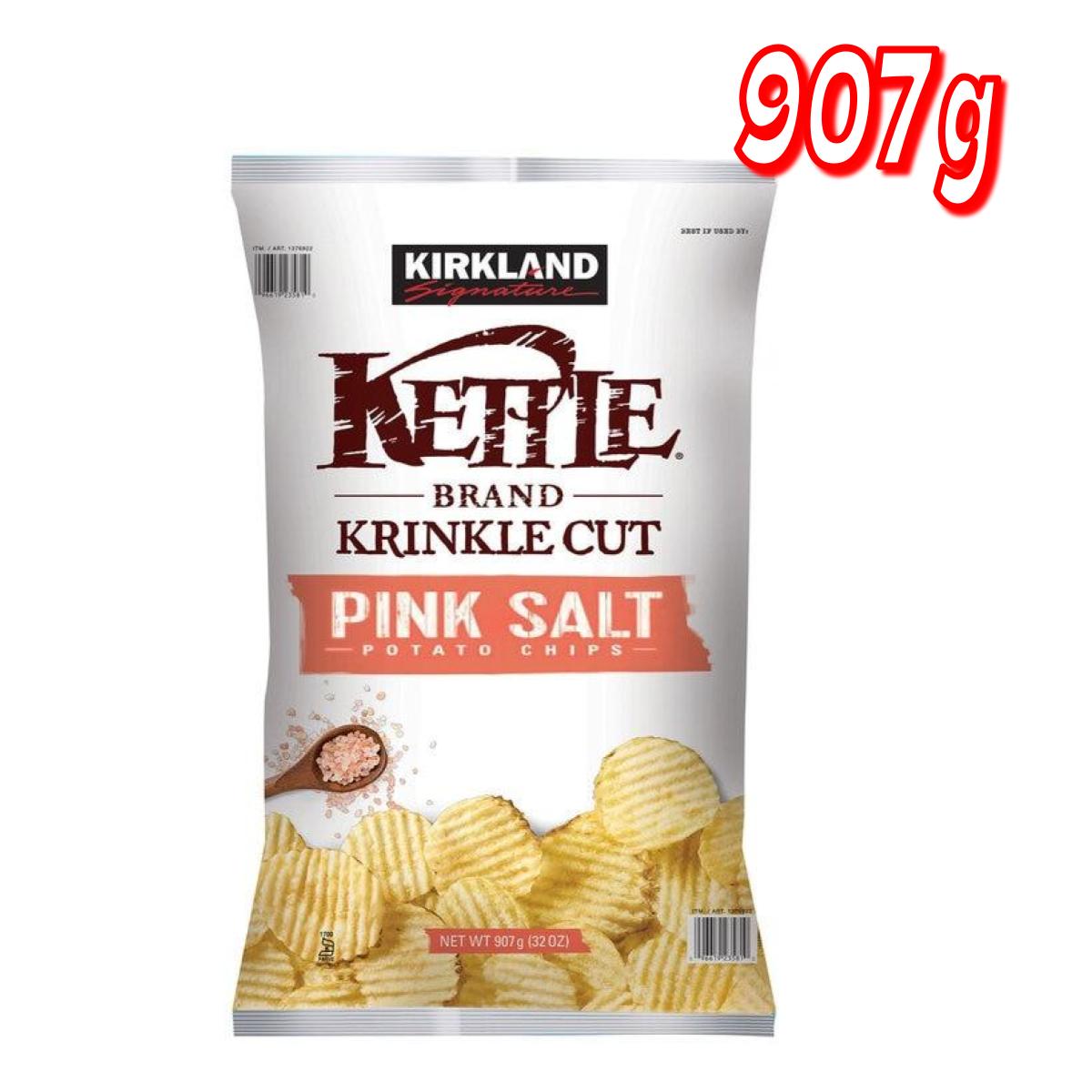 カークランドシグネチャー ケトル ピンクソルト ポテトチップス 907g │ 大容量 輸入菓子 塩味 厚切りポテト 人気 スナック菓子 定番 お得 家飲み おつまみ 子供向け パーティ用 通販 楽天 おやつ 【コストコ】【送料無料】