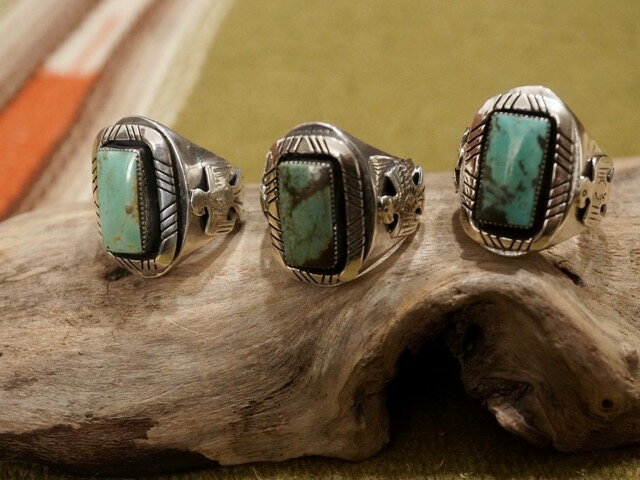 INDIAN JEWELRY NAVAJO TURQUOISE RING [DAVID LOPEZ] / CfBA WG[ ioz ^[RCYO