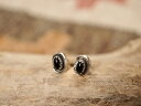 INDIAN JEWELRY : HANDCRAFTED ONYX SILVER EARRINGS / インディアン ジュエリー オニキス シルバーイヤリング(...