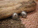 INDIAN JEWELRY : STAMPED DESIGN STERLING SILVER STUD EARRINGS / インディアン ジュエリー スタン...