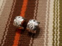 INDIAN JEWELRY NAVAHO HANDMADE STERLING SILVER EARRINGS [FLORENCE TAHE] / CfBA WG[ ioz nhCh X^[O Vo[COisAXj