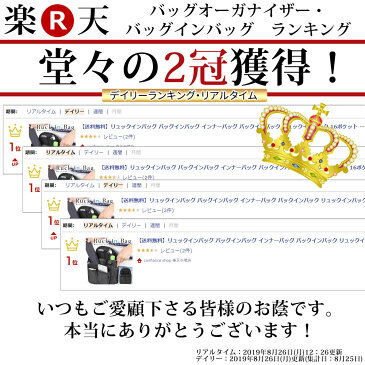 【楽天ランキング1位受賞】【送料無料】『リュックインバッグ』 バッグインバッグ インナーバッグ インナーバック バックインバック リュックインバック 16ポケット 小物収納 黒 ブラック スリム 薄型 軽量 背面ハンドル A4 B4 B5 縦型 大容量 プレゼント 贈り物 ギフト