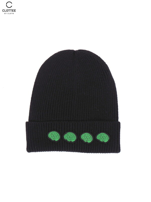 [楽天スーパーセール 70%↓★06/04(火)20:00スタート!!] CLOTTEE BY CLOT クロッティー バイ クロット BRAIN BEANIE / ブレイン ビーニー ニットキャップ (ブラック) 正規取扱店