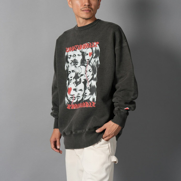 Emotionally Unavailable / エモーショナリー・アンベイラブル / EU-HR1-0000-C09 / EU BG COLLAGE CREW / クルーネックスウェット・トレーナー (ブラック) 国内正規取り扱い