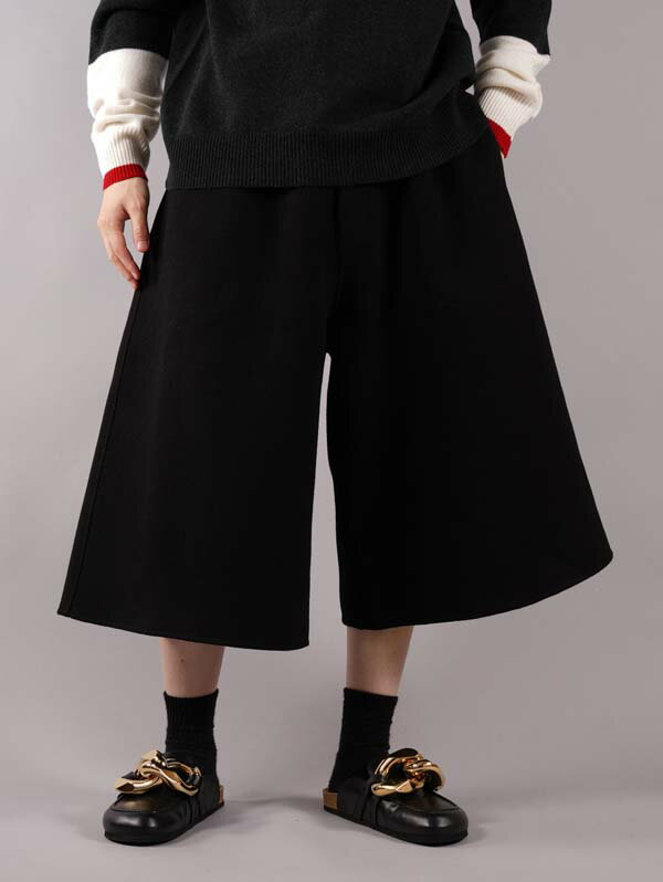 JW ANDERSON ジェイダブリュ・アンダーソン OVERSIZE DOUBLE FACE WOOL SHORTS / オーバーサイズ ダブルフェイス ウール ショーツ (ブラック) 国内正規取扱店 1