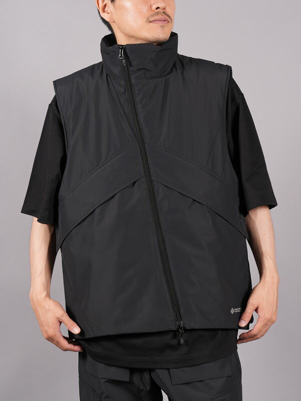 乐天商城 - D-VEC x ALMOSTBLACK / ディーベック x オールモストブラック / WINDSTOPPER BY GORE-TEX LABS 2L PRIMALOFT VEST / ゴアテックス ラボ / プリマロフト / ベスト (ブラック) / 防水・防風