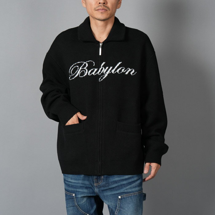 乐天商城 - BABYLON LA / バビロンエルエー / ZIP CARDIGAN / ジップカーディガン (ブラック) 国内正規取り扱い