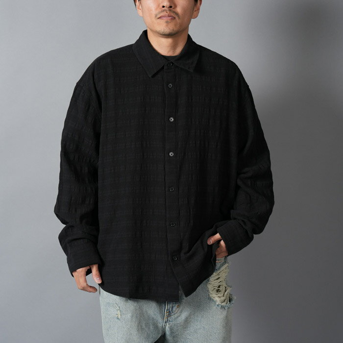 乐天商城 - GUESS USA / ゲス ユーエスエー / MAXI SHIRT / ロングスリーブシャツ (ブラック)/ 国内正規取り扱い