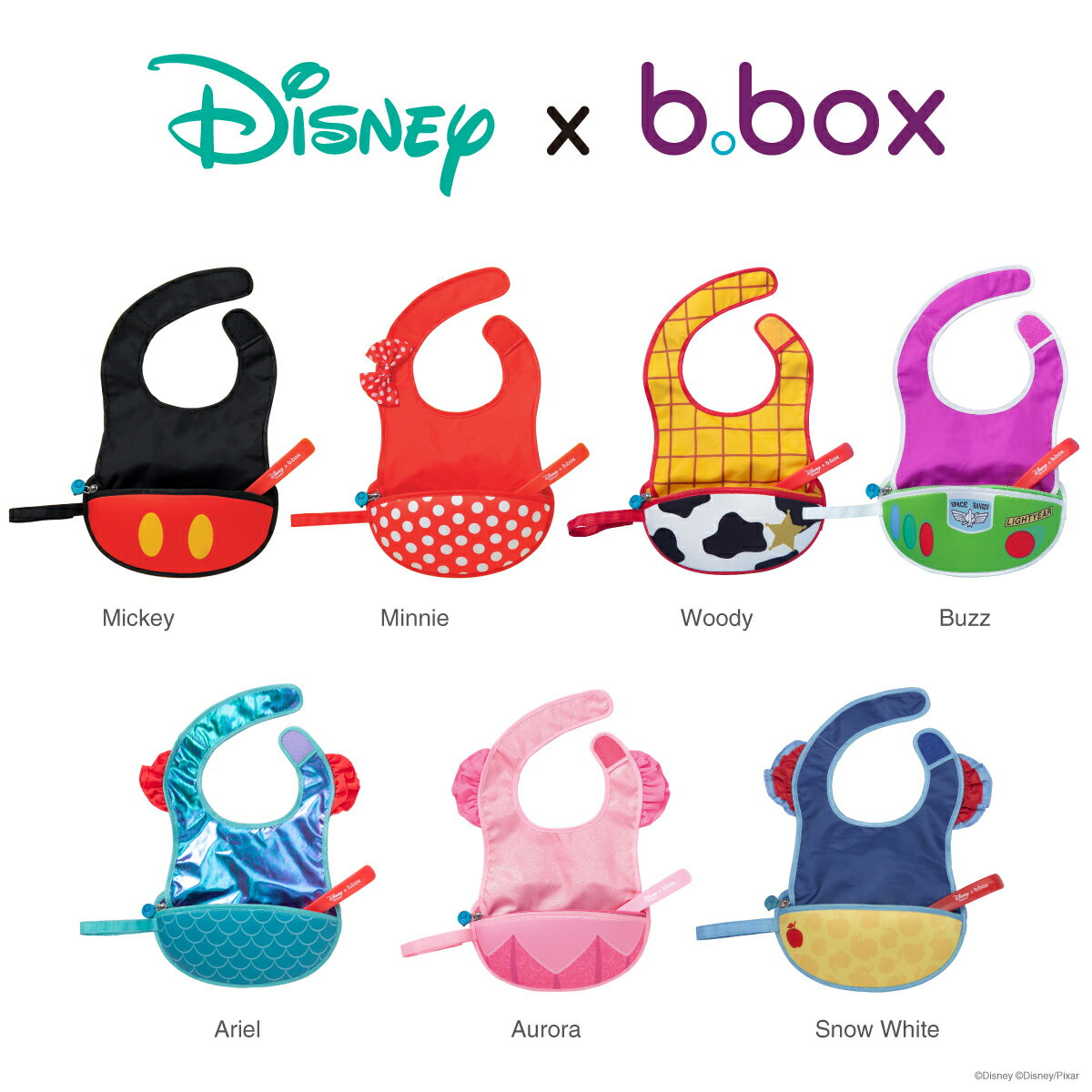 正規品 Disney ディズニー お食事スタイ bbox トラベルビブ スプーン付き 離乳食 b.box ビーボックス お食事ビブ スタイ お食事エプロン 出産祝い ミッキー ミニー バズ トイストーリー カーズ…