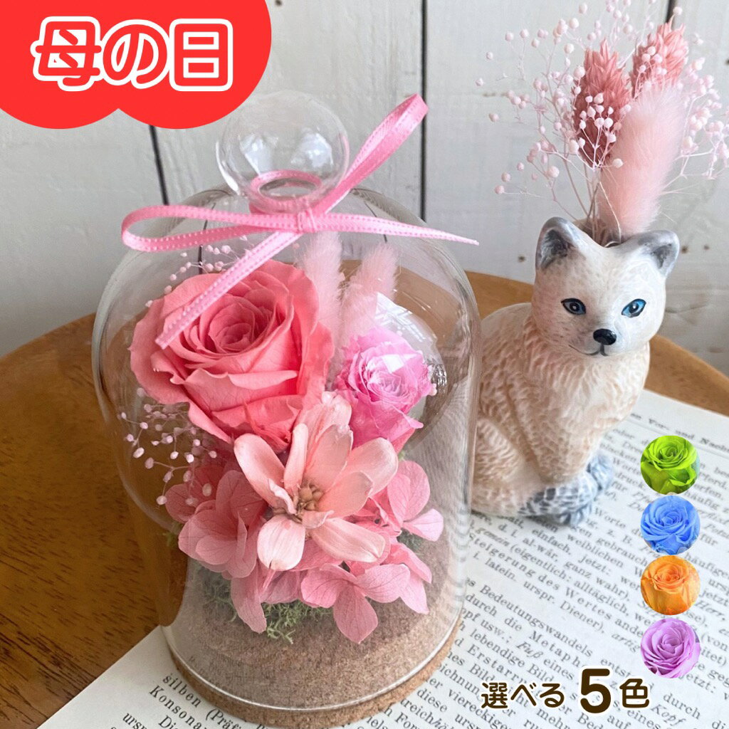 樂天商城 - 母の日 まだ間に合う 花 プリザーブドフラワー プレゼント フラワーアレンジメント ガラスドーム 彩花 小さい ミニ インテリア ドーム 長持ち 女性 プチギフト退職祝い 花言葉 退職祝い 誕生日 推し色 送料無料
