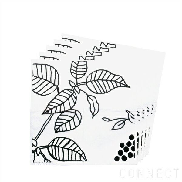 【フィンランド限定】Aino Aalto(アイノ・アールト)デザインartek(アルテック)/LEHTIペーパーナプキン(20枚入)　ホワイト