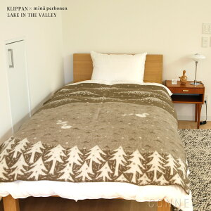 KLIPPAN(クリッパン)×mina perhonen(ミナペルホネン) ウールブランケット〈 LAKE IN THE VALLEY 〉 シングルサイズ 130×180cm