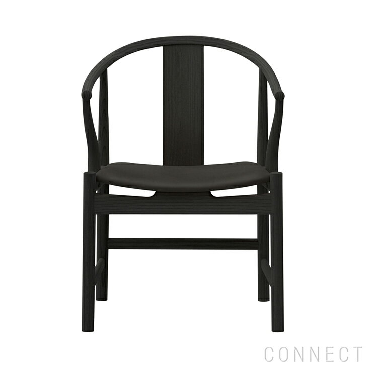 【正規品】PP Mobler（PPモブラー） / PP56 Chinese Chair（チャイニーズチェア） / オーク材・Tannic Tint Black仕上げ / スタンダードレザー / ブラック