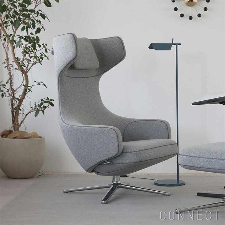 Vitra（ヴィトラ） / Grand Repos（グランレポ）ラウンジチェア / Cosy 2 Cross stitch（コージー2 クロスステッチ） pebble grey / アルミベース ポリッシュ仕上げ / SH40cm（Low）【送料無料】