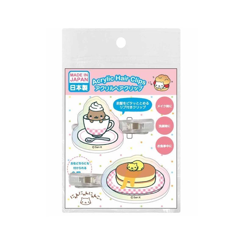 アイプランニング にゃんにゃんにゃんこ アクリル ヘアクリップ 前髪 メイク オーロラカラー にゃプチーノ （アクリル）W3.5×H3.5cm（ヘアクリップ）W5.5×H0.7cm K-5216C