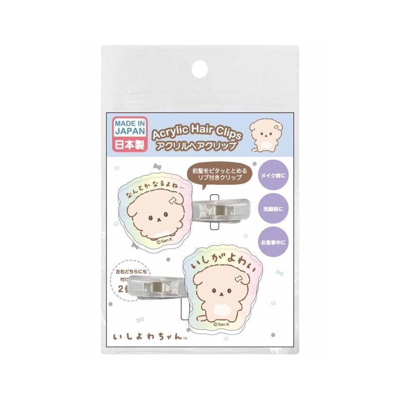 アイプランニング いしよわちゃん アクリル ヘアクリップ 前髪 メイク オーロラカラー いしがよわい （アクリル）W4×H3cm（ヘアクリップ）W5.5×H0.7cm K-5219B