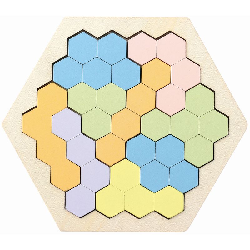 木製ヘキサゴンパズル パステルカラー パズル ...の紹介画像2