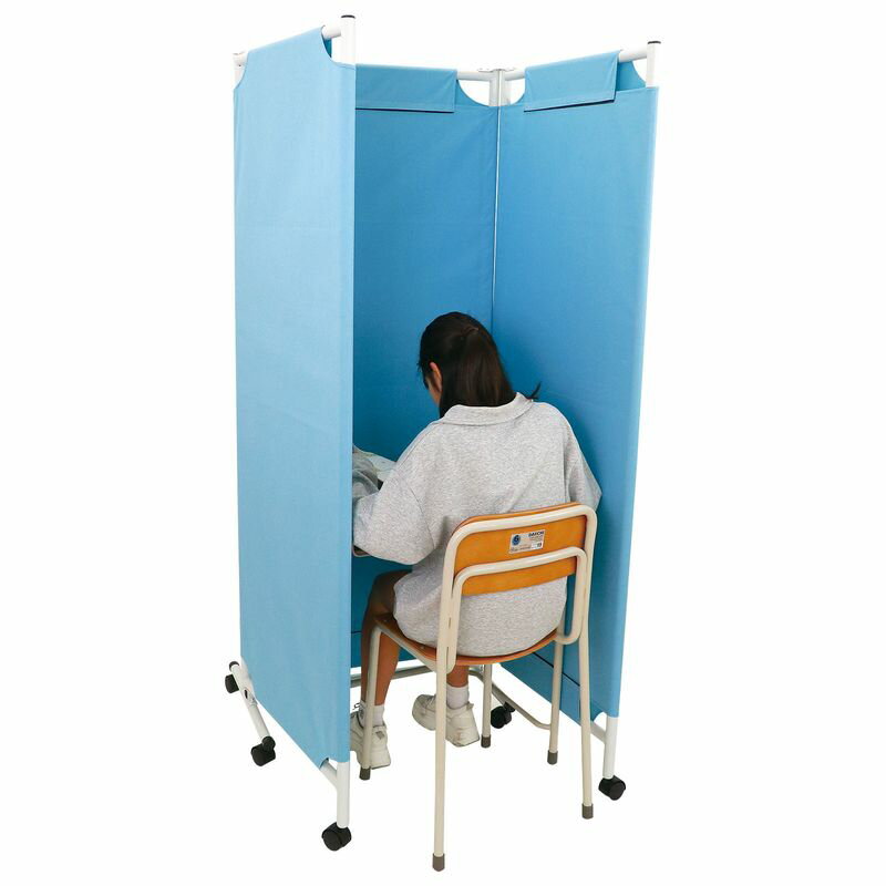 3連カラーパーテーション ブルー パーテーション 飛沫防止 衛生用品