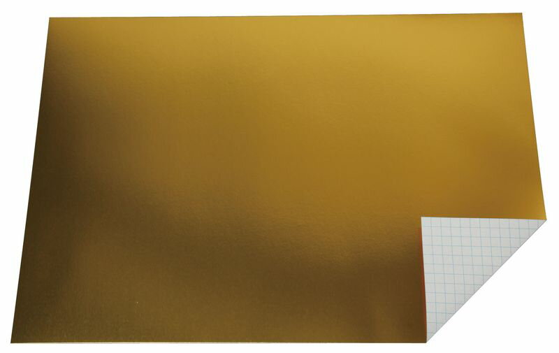 メタリック工作方眼紙 4切 金色 1枚 素材 図工 工作 クラフト ホビー
