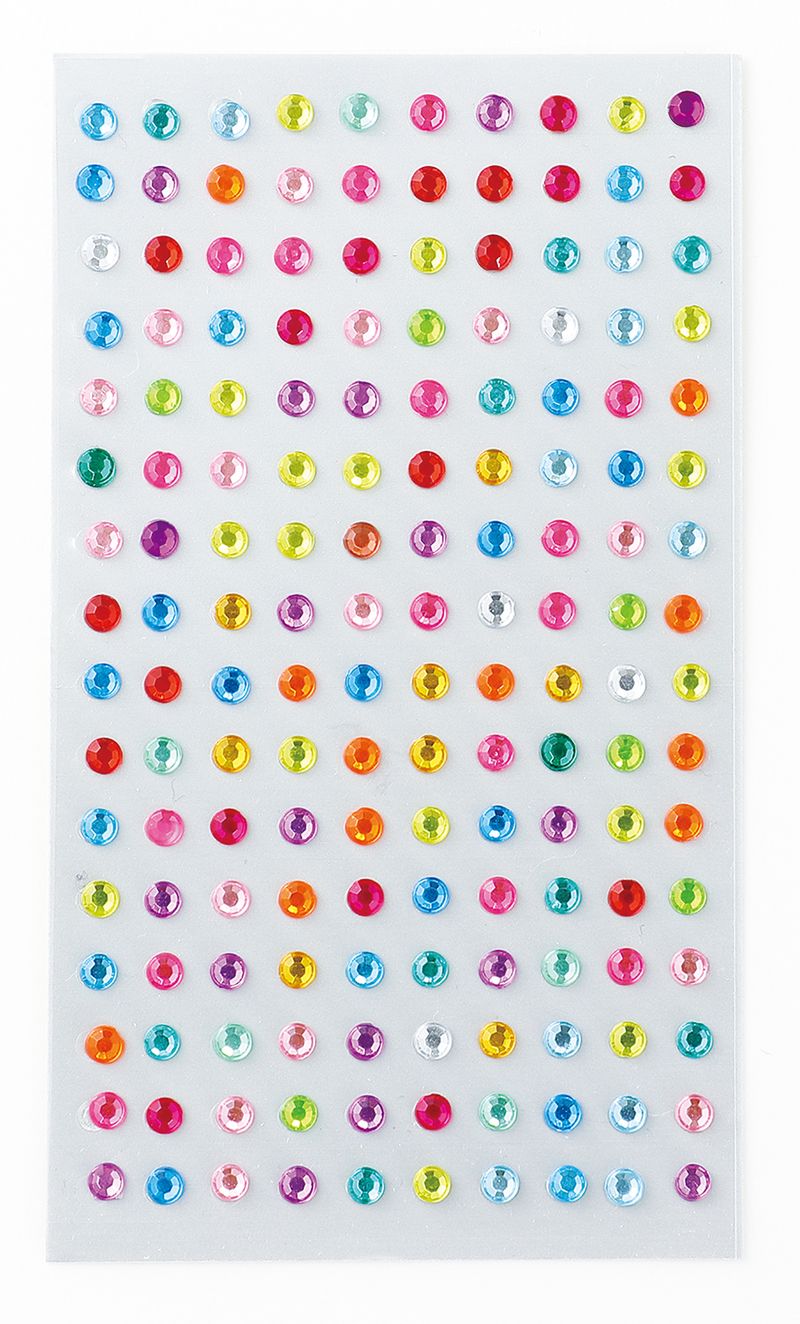 カラフル!ラインストーンシール 素材 図工 工作 クラフト ホビー