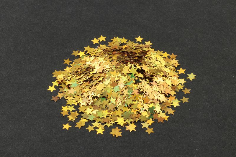 ホログラムグリッター星 5mm ゴールド 素材 図工 工作 クラフト ホビー