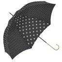 ビコーズ ドットブラック 黒 ドット柄 傘 レディース 長傘 雨傘 日傘 UVカット 遮光 晴雨兼用 大きい 丈夫 手開きタイプ