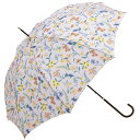 ビコーズ ボタニカルフラワー パープル 紫色 フラワー 花柄 傘 レディース 長傘 雨傘 日傘 UVカット 遮光 晴雨兼用 大きい 丈夫 手開きタイプ