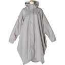 ビコーズ モッズポンチョ グレー 灰色 ホワイト系 ポンチョ モッズコート レインコート レディース フリーサイズ 花粉防止 レインウェア 収納ポーチ付き カッパ おしゃれ シンプル