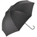 ビコーズ パラソル PU ドット ヒートカット ブラック 黒 傘 レディース 長傘 雨傘 日傘 UVカット99.9% 遮光 晴雨兼用 防水 はっ水加工 手開きタ...