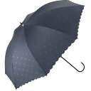 ビコーズ パラソル PU ドット ヒートカット ネイビー 紺色 傘 レディース 長傘 雨傘 日傘 UVカット99.9% 遮光 晴雨兼用 防水 はっ水加工 手開き...