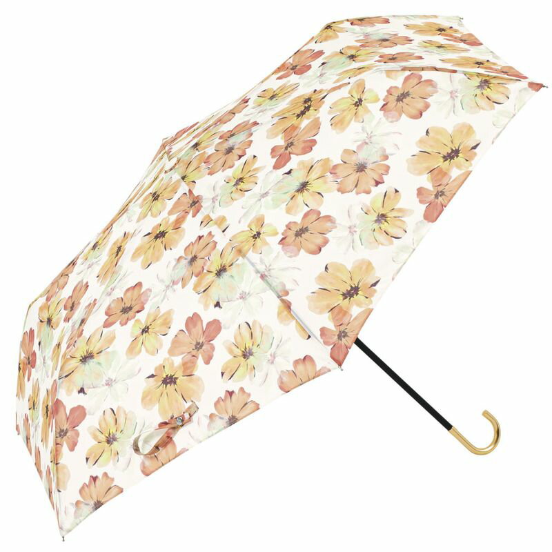 ビコーズ シアーフローラ ミニ ホワイト 白 花柄 傘 レディース 折傘 折りたたみ傘 雨傘 日傘 UVカット 遮光 晴雨兼用 手開きタイプ