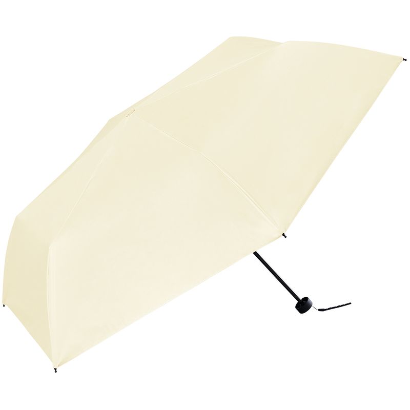 樂天商城 - ビコーズ because 折りたたみ傘 晴雨兼用 日傘 メンズ レディース UVカット 遮光 サコッシュケース付き リペットシェーディング プレーンカラー ミニ アイボリー D-065671