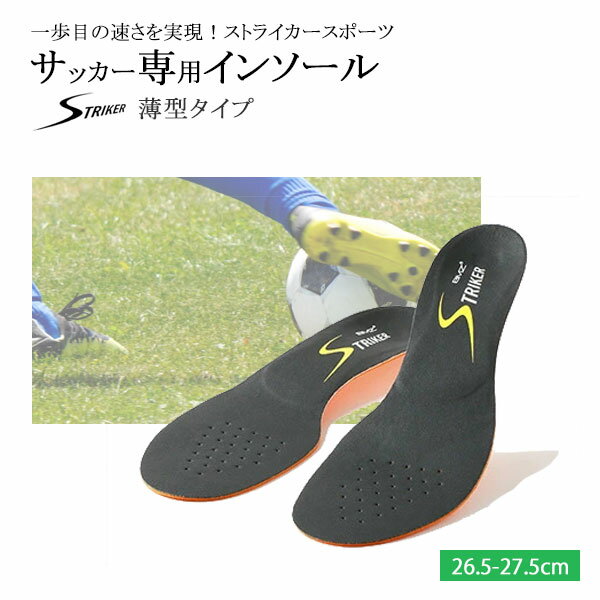 BMZ ストライカー スポーツ インソール 薄型 ブラック 26.5-27.5cm L サッカー インソール スポーツ 中敷き アーチサポート 衝撃吸収 浮き指 前傾姿勢