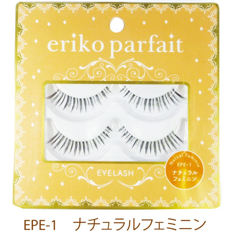 ビューティーネイラー エリコパルフェ アイラッシュ EPE-1 2ペア ナチュラルフェミニン 上まつげ用 つけまつげ ナチュラル アイラッシュグルー 付き アイ...